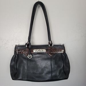 Brighton Vintage Black Leather Purse Handbag Bag